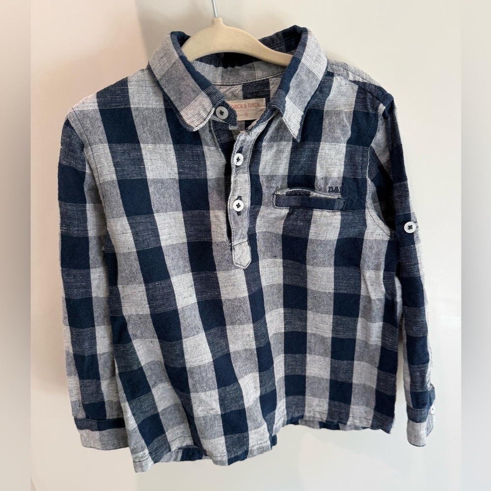 Neck & Neck Spanish brand Kids Shirt - Blue and White